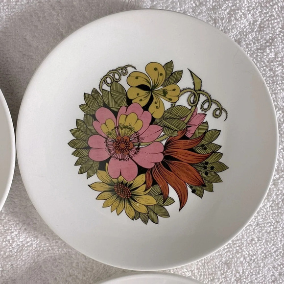 Vintage Ridgway Ironstone Kyoto Flower Pattern  Side Snack Plates x4 - Picture 3 of 11